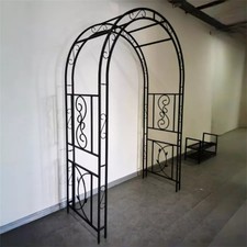 Heavy Duty Iron Garden Arbor Vine Flowers Frame Stand RUST PROOF w/ Floor Prongs