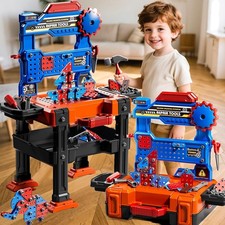 Kids Tools Toy Sets for Aged 3 4 5 6 7 8, 2 in 1 Workbench Toys for Toddlers 3-5