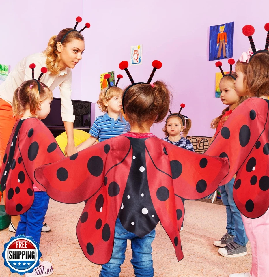 Creatoy Girls Ladybug Costume with Lady bug toddler dress tutu and Bug Headba Foto 3 de 4