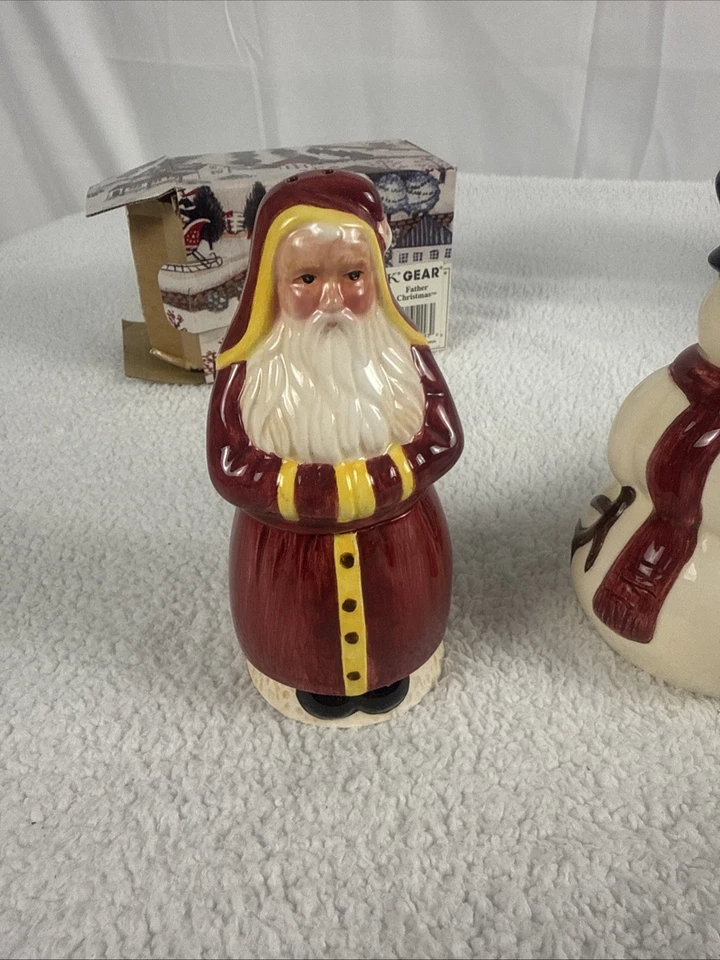 Juego de sal y pimienta, crema y azúcar / equipo de bloque / Papá Noel, muñeco de nieve, casa de colección Foto 2 de 4