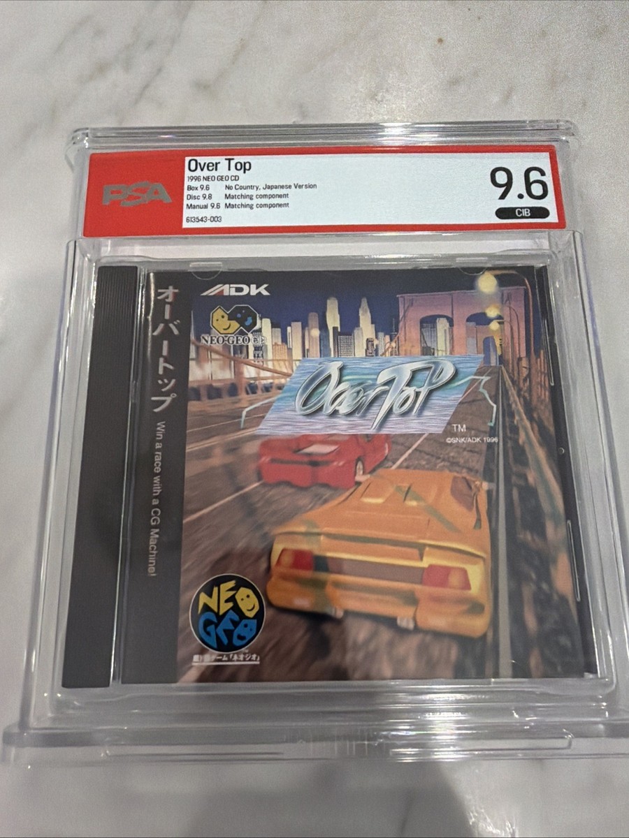 SNK NEOGEO CD CDZ OVER TOP CIB Psa 9.6 OVERTOP NEO GEO Disc 9.8