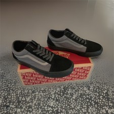 Vans Old Skool Men's Canvas Skate Shoes Black Gray Lace Up US 5.5