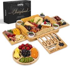 Charcuterie Boards Set - Large Bamboo Cheese Board Set - House Warming Gifts New