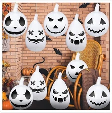 Jenaai Halloween Decorations Indoor/Outdoor Inflatable 10 Pc Ghost Heads, New!