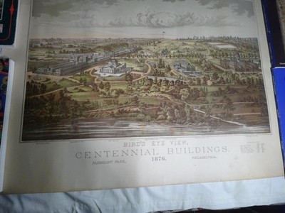 1876 Philadelphia Centennial Exposition LARGE COLOR POSTER PRINT VG