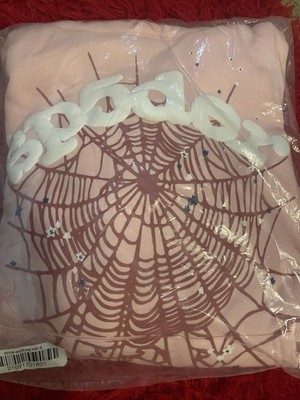 Spiderwire Pink Pullover Hoodie Spider Web Graphic Logo Women's Size S Cotton
