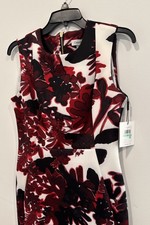 Calvin Klein Women's White/Red Sleeveless Midi Dress Size 8 Regular