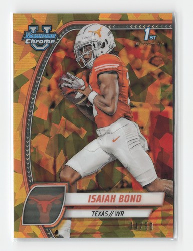 Isaiah Bond 2024 Bowman University Zaffiro Cromato #60 Oro #/50 - Foto 1 di 2