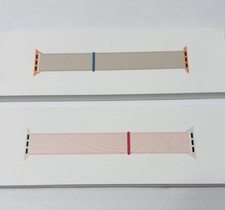 Lot of 2 Genuine OEM Apple Watch Sport Loop Nylon Bands 45mm Pink  Starlight