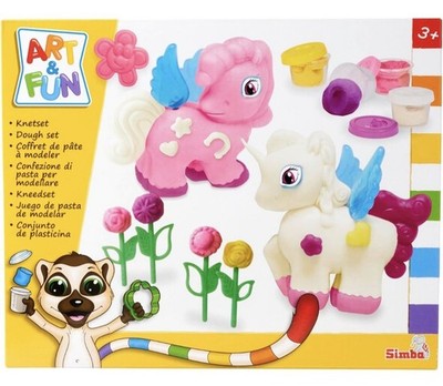 Simba Art & Fun Einhorn Knetset Ton Teig Gießspielzeug 4x50g