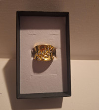 Gold Tone Cocktail Statement Ring in Box, Siz...