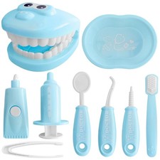 9-Piece Dental Pretend Play Set, Educational Dentist child-size, Blue