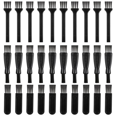 30 Pcs Electric Shaver Cleaning Brush 3 styles Double Sided, Long, black