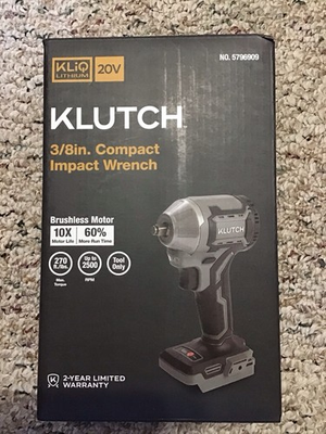 #ad Klutch Compact Impact Wrench KLIQ 20V 3 8in. Tool Only Northern Tool Hyper Tough $29.99