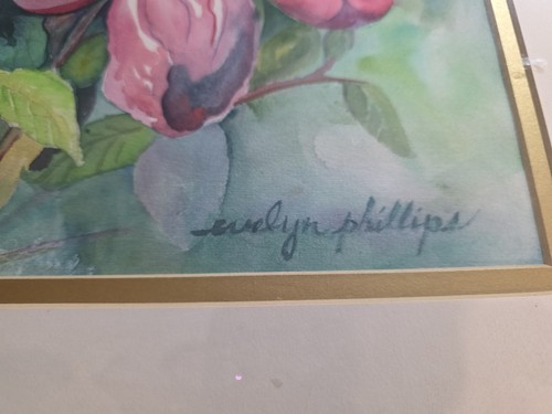Watercolor Painting By Evelyn Phillips Flowers 19"x23" Mesa Art League - Picture 3 of 6