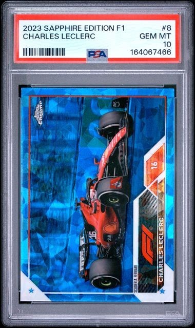 Charles Leclerc 2023 TOPPS CHROME SAPPHIRE EDITION F1 #8 PSA 10 GEM MT view 1