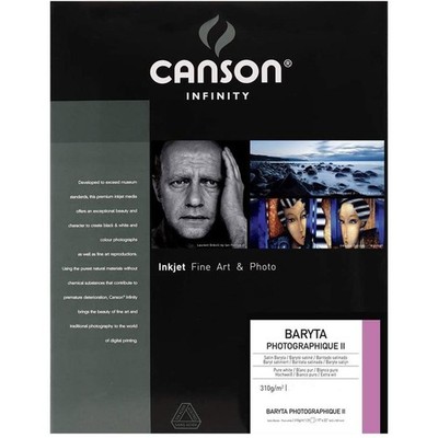Canson Infinity Baryta Photographique II Pure White Inkjet Paper, 310gsm, Satin,