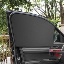 2 Pcs Car Side Window Sun Shades Magnet Adhesive Curtains Front Window Black