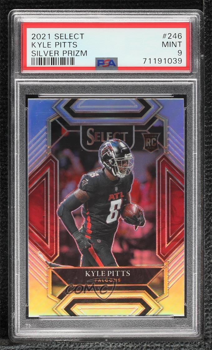 2021 Panini Select Club Level Silver Prizm Kyle Pitts #246 PSA 9 MINT Rookie RC