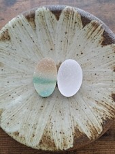 Beautiful rare color sea glass 2pcs, surf tumbled, weathered, beach glass, 120
