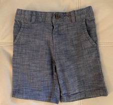 Cat  Jack Boys Chino Shorts Chambray Blue Size 6 Flat Front Pockets