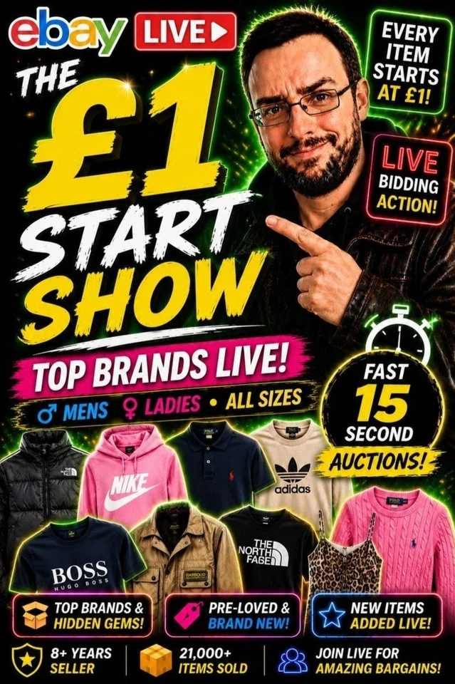 THE £1 START SHOW 🔥 SATURDAY NIGHT FASHION LIVE | FAST 15 SECOND AUCTIONS