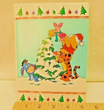 Happy Holidays Greeting Card Winnie the Pooh Paper Magic Group Unused VINTAGE