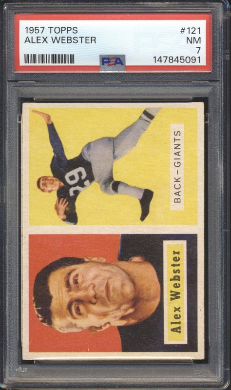 1957 Topps Football Alex Webster #121 PSA 7 GIANTS NM