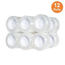 12 Rolls 2" 110 Yard Heavy Duty Clear Packing Tape for Packaging Shipping Moving