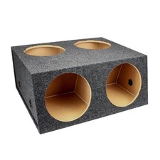 QPower Quad Easy Set 4 Hole 12 Inch Sealed Divided Speaker Box Subwoofer Gray