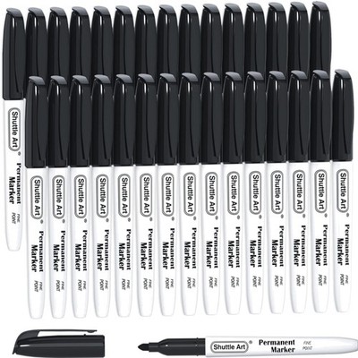 Permanent Marker Set, 30 Stück Feine  Permanent Marker Stifte Schwarz, Ideal ...