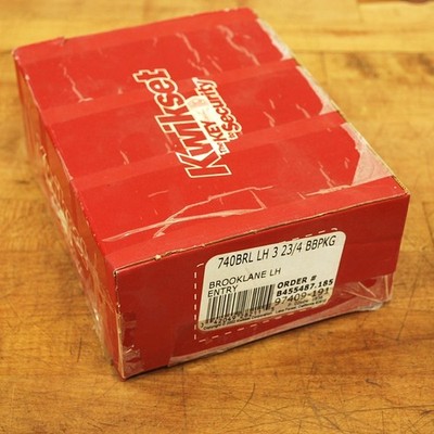 Kwikset 740BRL LH 3 23/4 Brass Entry Door Lever Handle Set. - NEW
