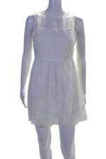 Romeo + Juliet Couture Womens Mesh Bottom Sleeveless A Line Dress White Size Sma