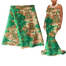 WorthSJLH African Lace Fabric 5 Yards 2022 Net Nigerian French Fabric Embroid...