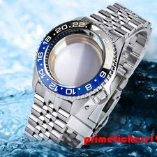 41mm Steel Watch Case+Band 3.8 Crown Domed Saphire Waterproof Fit NH34 NH35 NH36