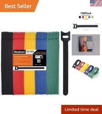 100 Pack Multicolor Reusable Cable Ties - Adjustable  Durable for PC Management