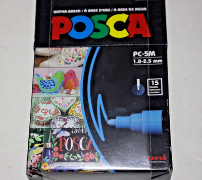 POSCA PAINT ART MARKER WATER-BASED 15 COLORS PC-5M 1.8-2.5MM