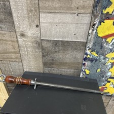 Sharpening Steel Honing Rod Wood Handle w/ Gu...