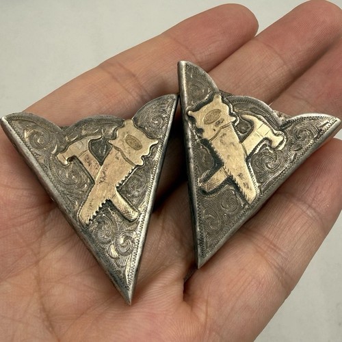 Western Sterling Silver Saw Hammer Collar Tips Native The Westerner Reno Nevada