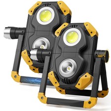 2 Pack 2500LM Magnetic Rechargeable Work Light, LED Work Light Rechargeable w...
