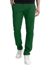 Men's Casual Pants Slim Tapered Fit Stretchy Trousers Chinos Flat Front Work