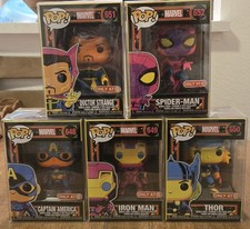 Funko Marvel BlackLight LOT of 5 - Thor Iron Man Spider-Man Dr. Strange Captain