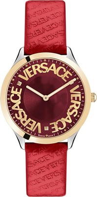Versace VE2O00222 Logo Halo gold silver red Leather Women display picture 3