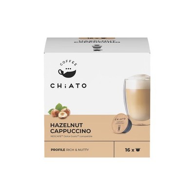 CHiATO coffee pods for Dolce Gusto HAZELNUT CAPPUCCINO -1 box/16 ct.-SHIPS FREE