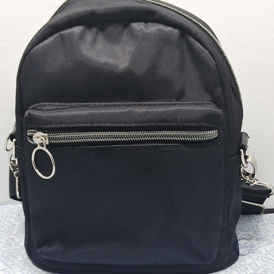 No Boundaries Black Nylon Mini Backpack Purse Con… - image 1