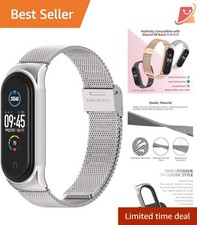 Breathable Metal Strap for Xiaomi Mi Band 3 4 5 6 Adjustable Wristband