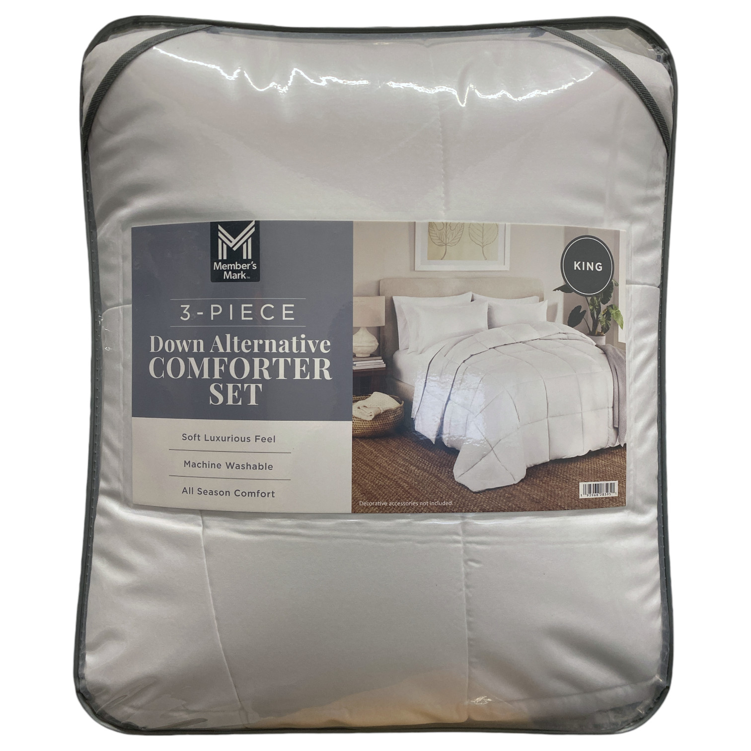 Альтернативный комплект постельного белья Members Mark из 100 полиэстера белый King 12090₽