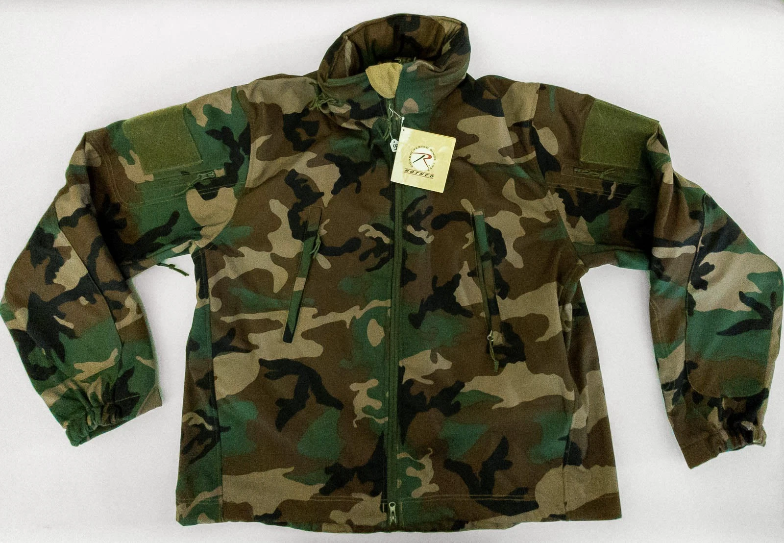 NEW Rothco Men Special Tactical Soft Waterproof Shell Jacket 9908 woodland camo