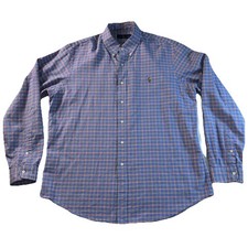 Polo Ralph Lauren Checkered Cotton Oxford Button Down Dress Shirt Men s XL Pony
