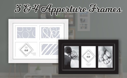 White Multi Picture Glass Frame 4 Photos Aperture 4" x 6" Photos Collage - Picture 6 of 15